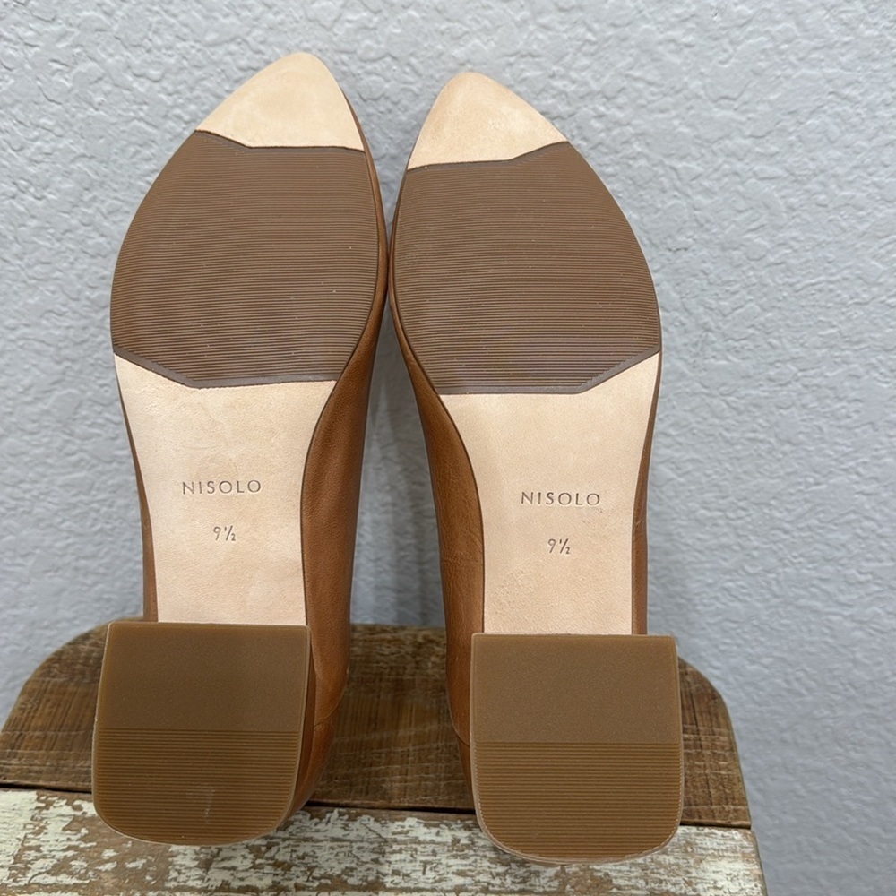 Nisolo Fiorela Go To Leather Mid Heel Caramel Size 9.5 - Picture 8 of 9